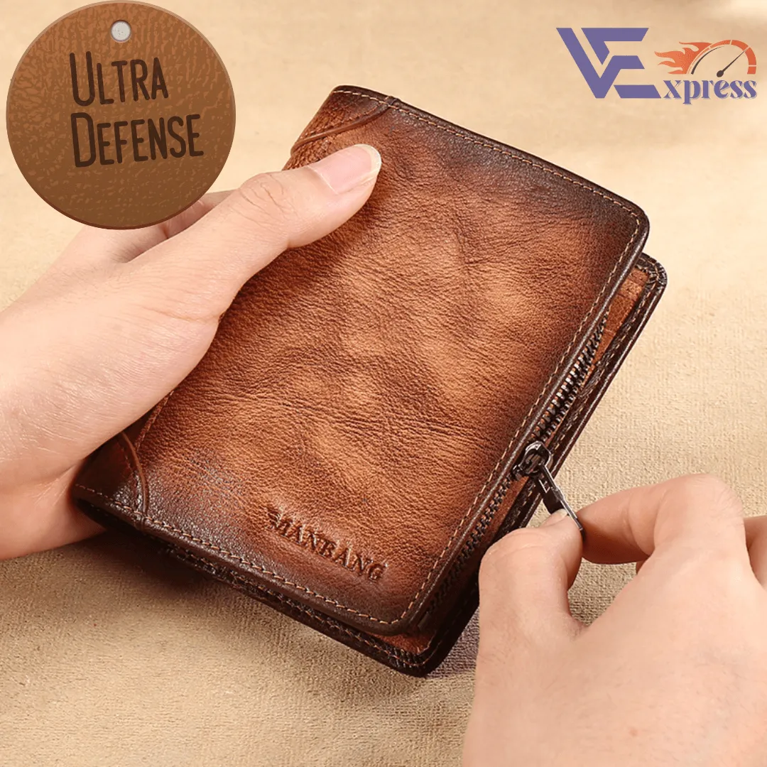Carteira Masculina em Couro ULTRA DEFENSE - AntiFurto RFID