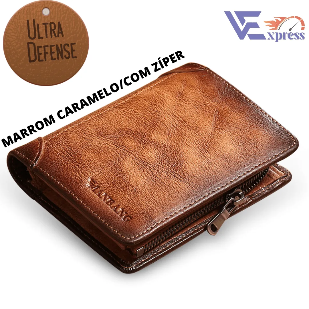 Carteira Masculina em Couro ULTRA DEFENSE - AntiFurto RFID