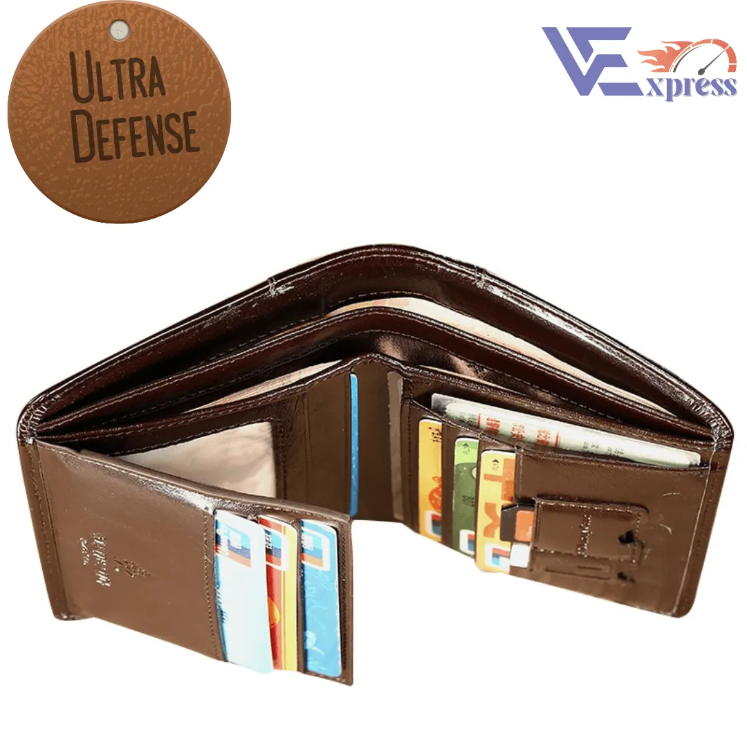 Carteira Masculina em Couro ULTRA DEFENSE - AntiFurto RFID