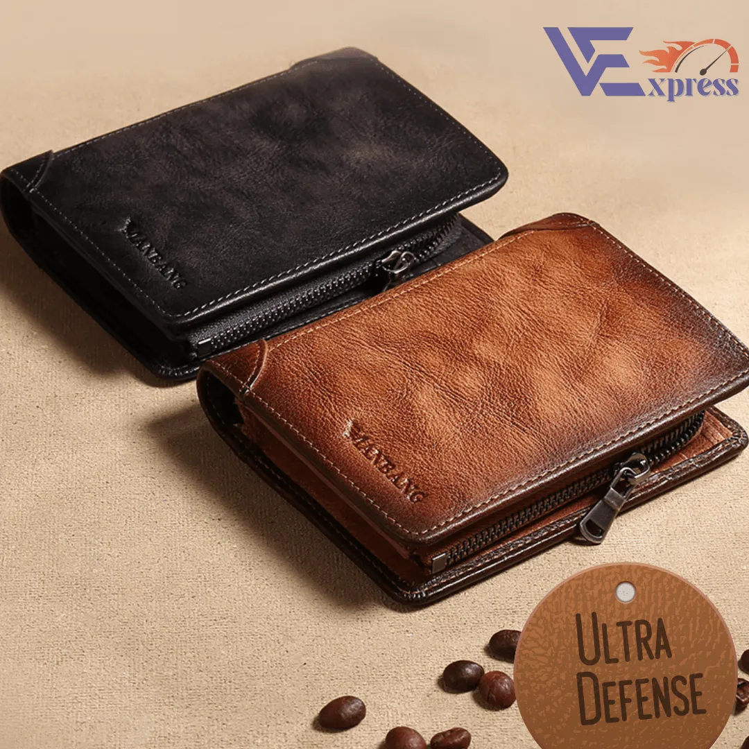 Carteira Masculina em Couro ULTRA DEFENSE - AntiFurto RFID