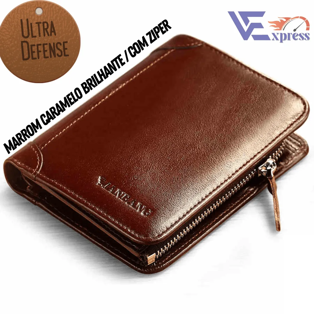 Carteira Masculina em Couro ULTRA DEFENSE - AntiFurto RFID