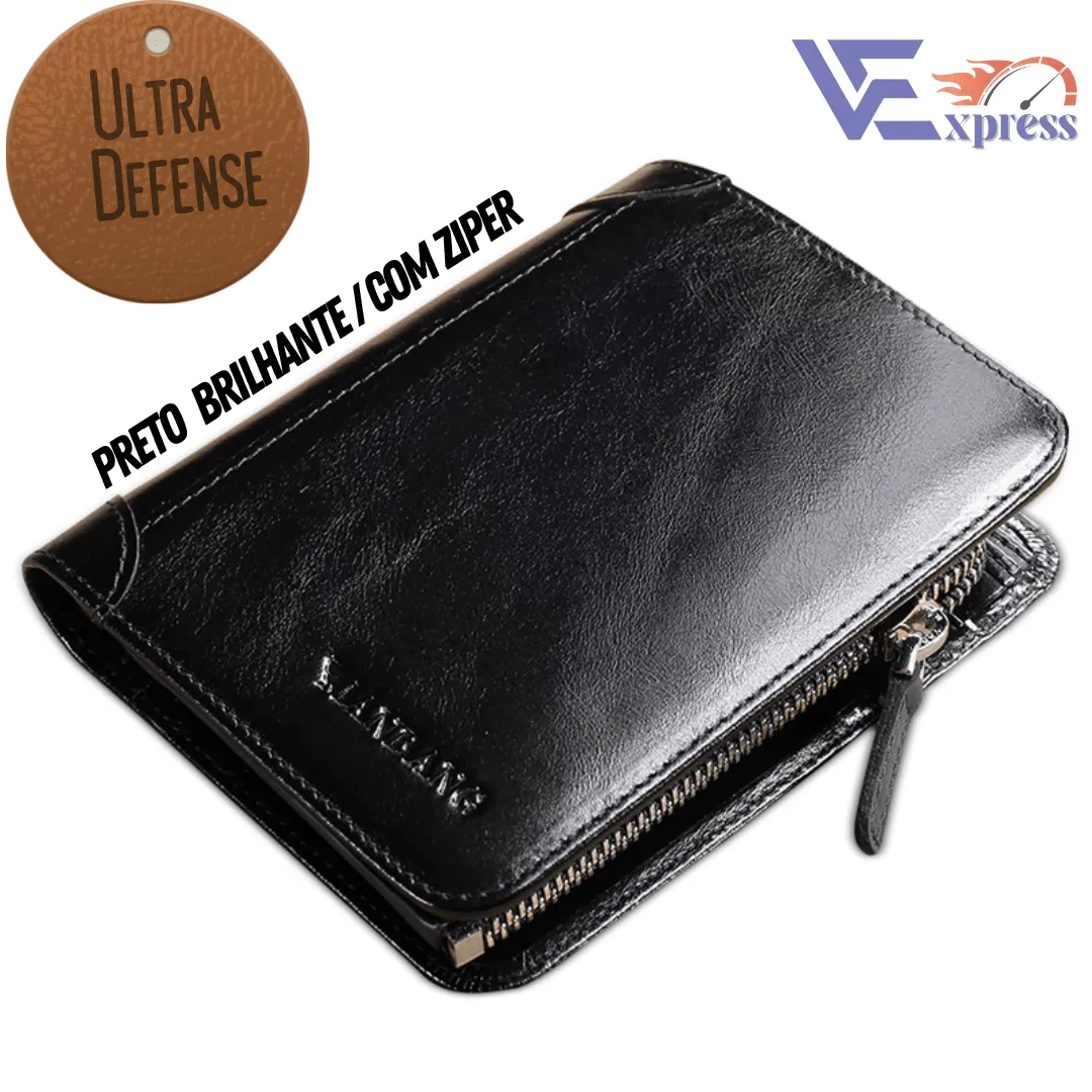 Carteira Masculina em Couro ULTRA DEFENSE - AntiFurto RFID