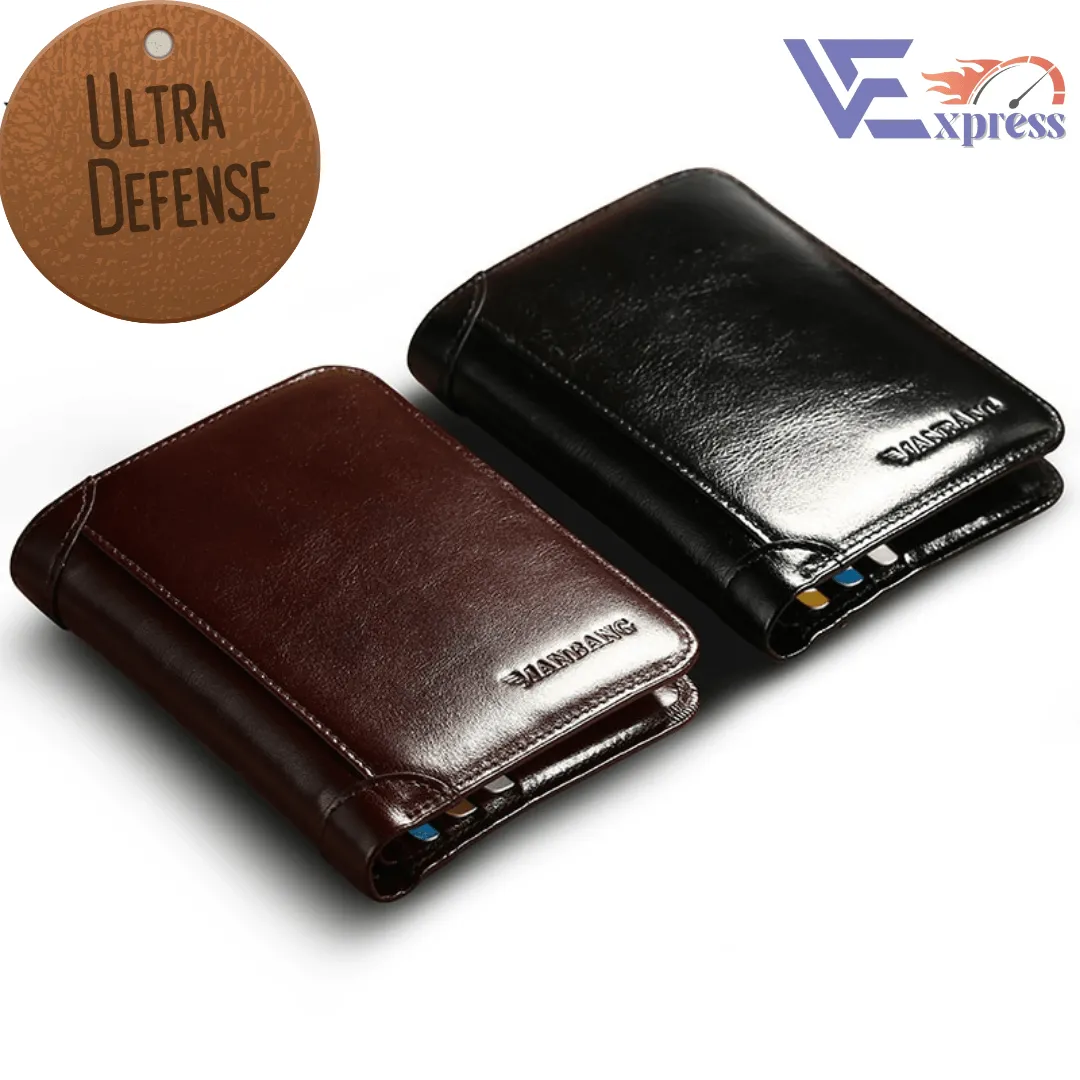 Carteira Masculina em Couro ULTRA DEFENSE - AntiFurto RFID