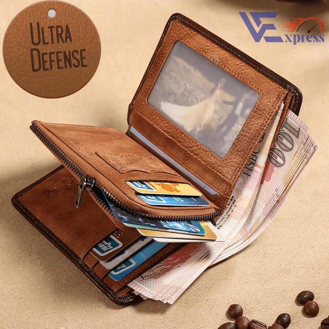 Carteira Masculina em Couro ULTRA DEFENSE - AntiFurto RFID