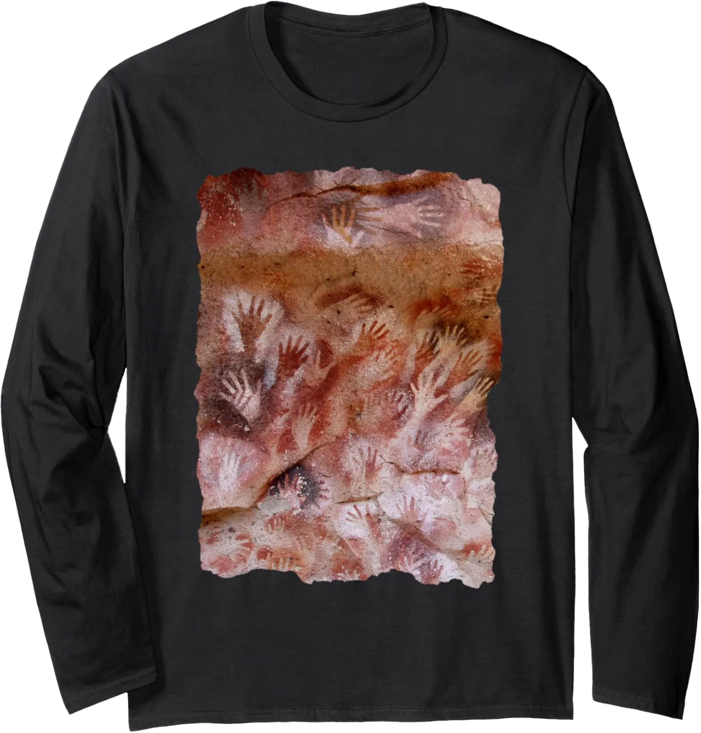Cave Painting Shirt Prehistoric Art Hands Cueva de Las Manos Long Sleeve T-Shirt