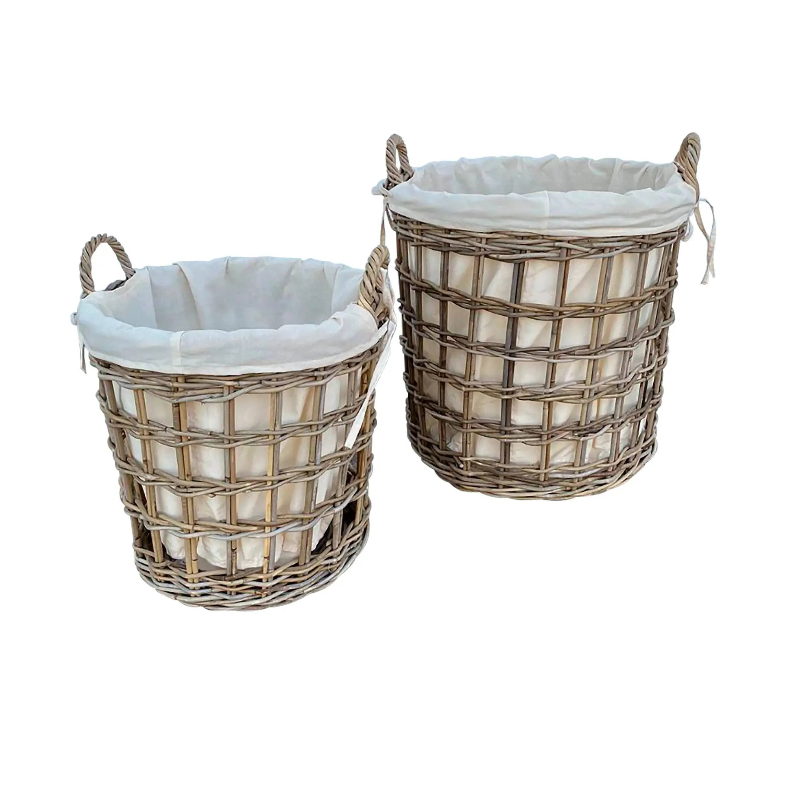 Cestos  Basket Redondos Juego de 2pz Color Natural CIREBON -31700CB