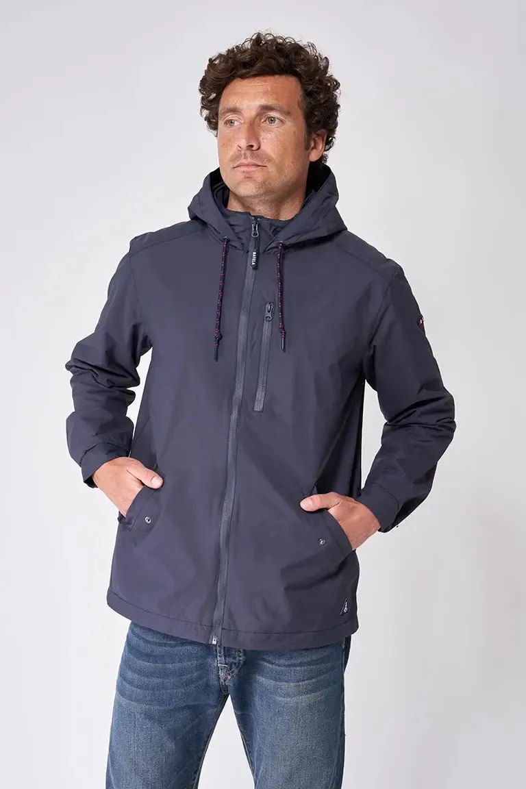Chubasquero con capucha en nylon 100% waterproof