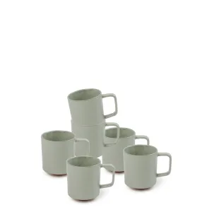 Claro Mugs 350mL - Set of 6 - Green