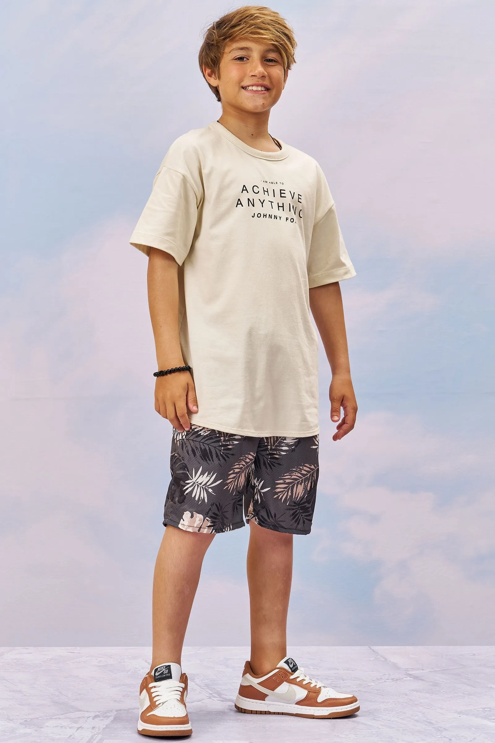 Conjunto de Camiseta em Meia Malha e Bermuda em Nylon Hidronatic  Twill com Elastano 75589 Johnny Fox