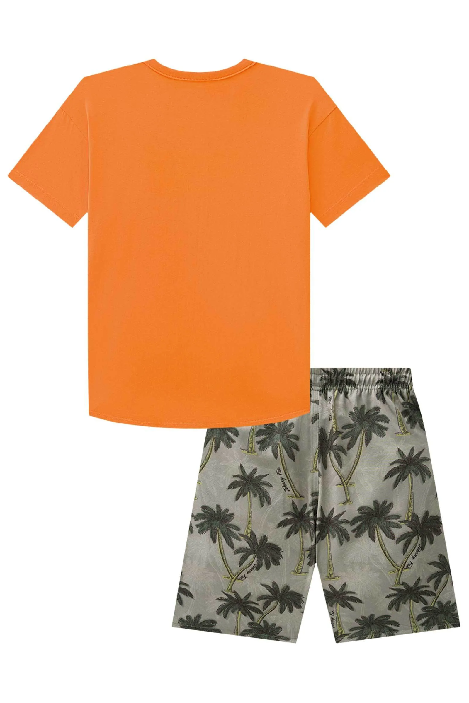 Conjunto de Camiseta em Meia Malha e Bermuda em Nylon Hidronatic  Twill com Elastano 75589 Johnny Fox