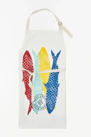 Delantal con peces colores en algodón grueso