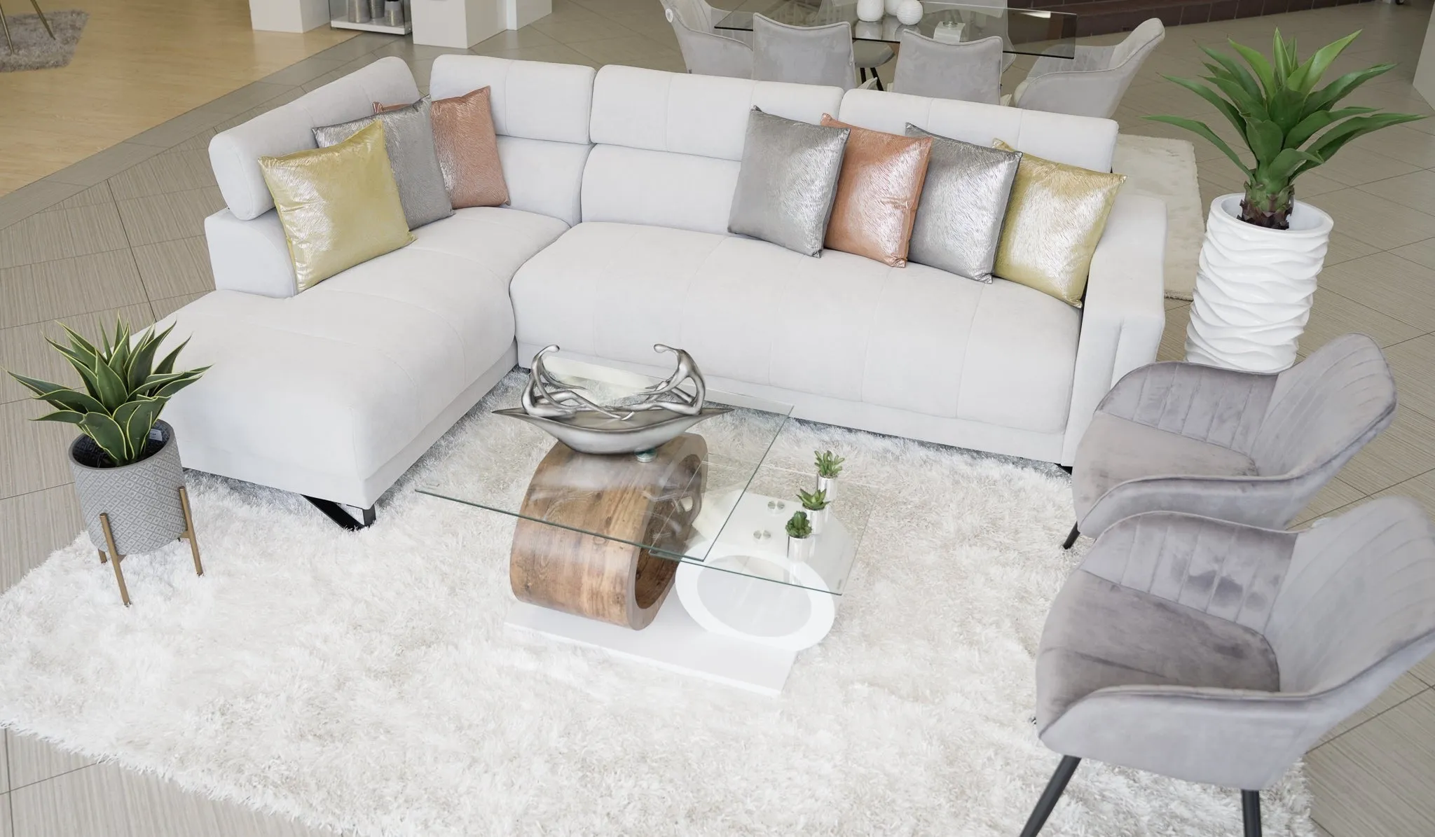 Elliot Sectional Left Side Sofa - Lt. Grey