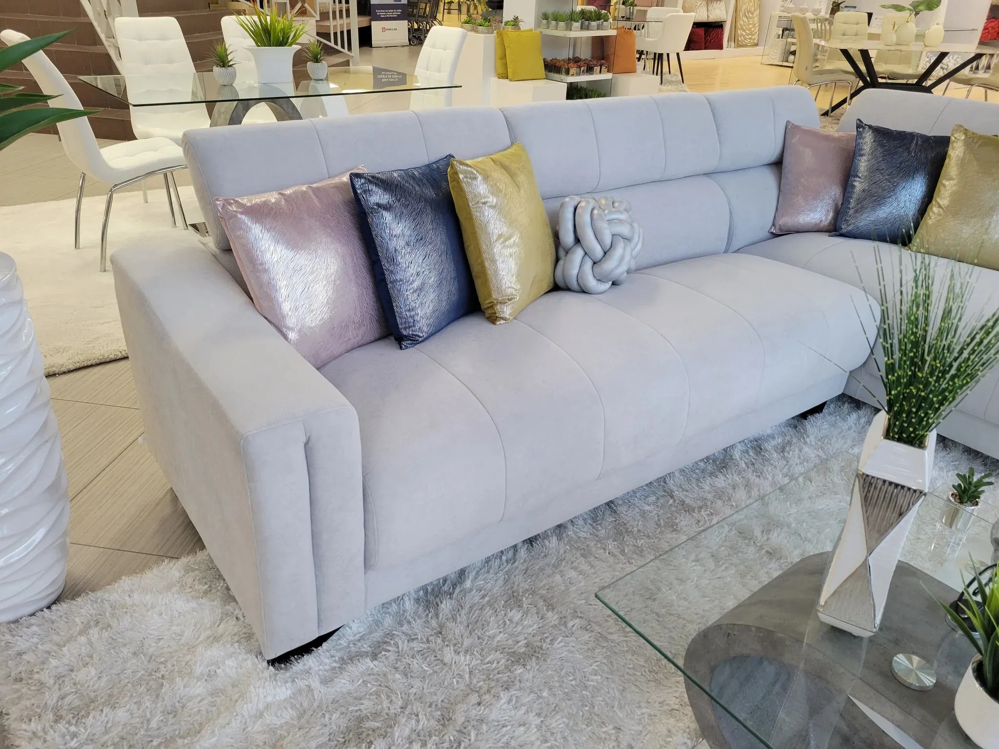 Elliot Sectional Right Side Sofa - Lt. Grey