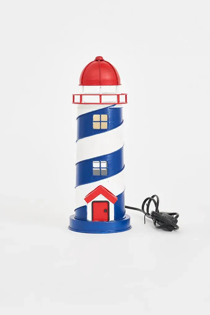 Faro de metal, 32 cm a rayas