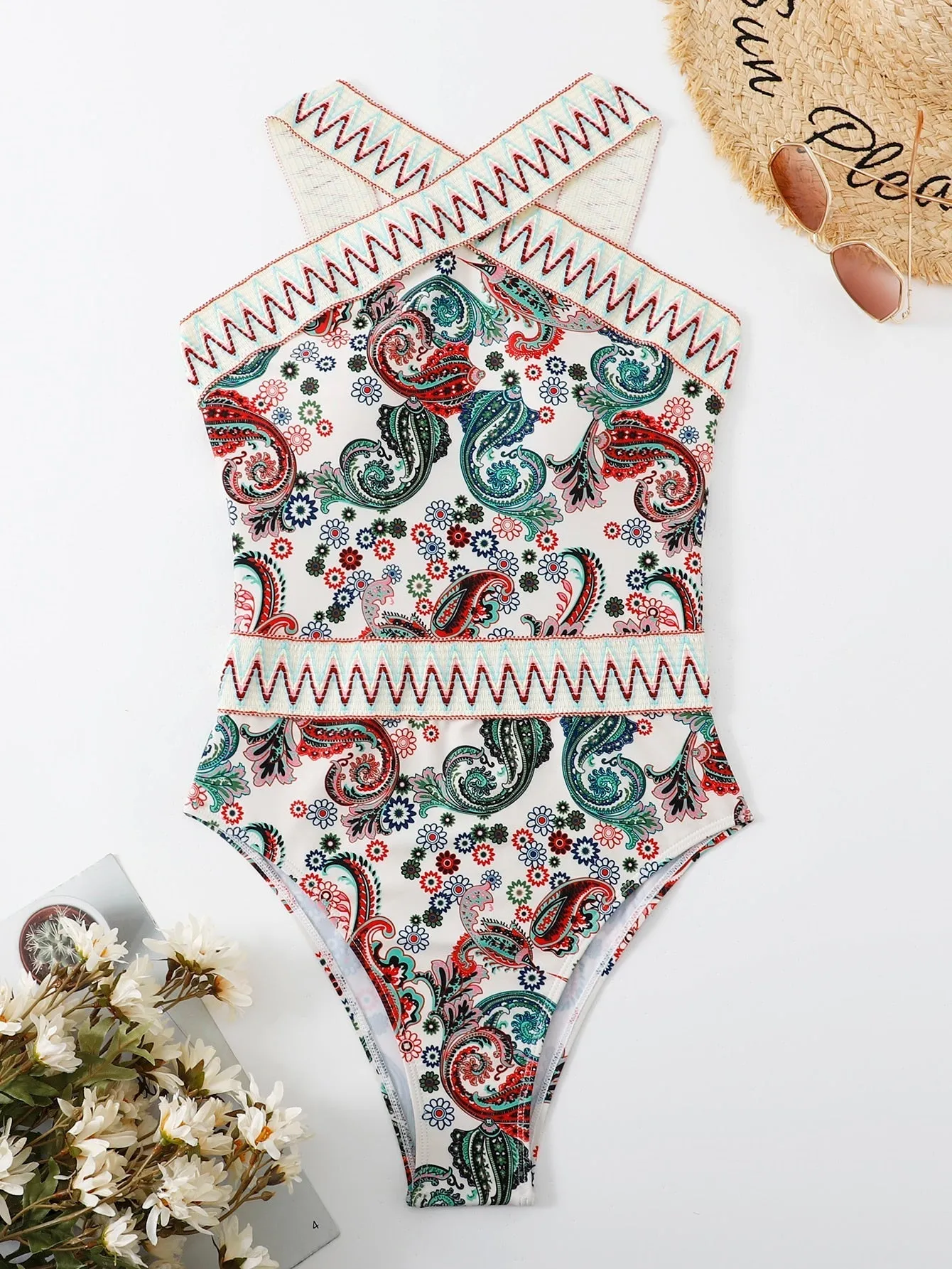 Fato de Banho Paisley Halter Neck
