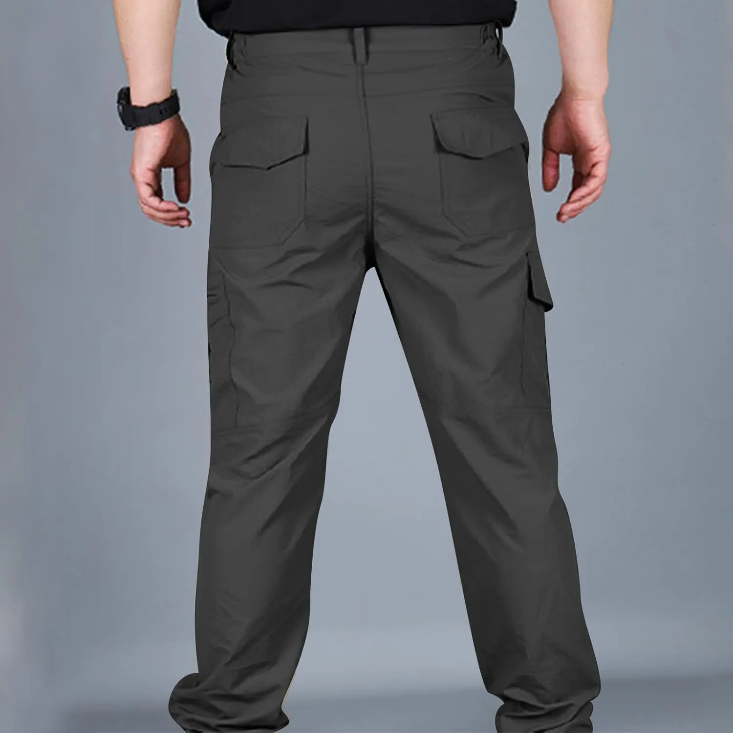 Finelylove Hiking Pants Men Lightweight Waterproof Cargo Pants Regular Fit Quick Dry Tactical Work Pants with 6 Pockets
