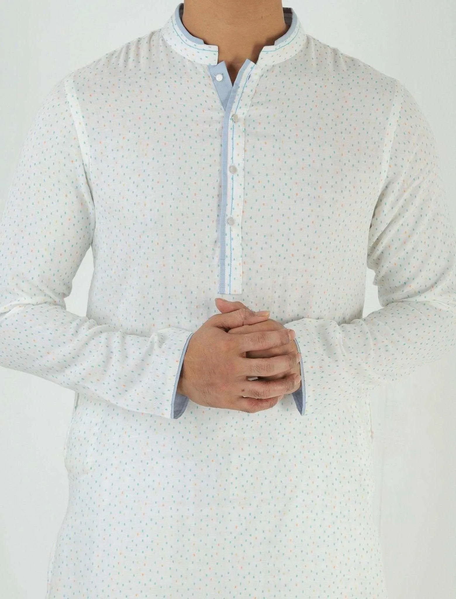 Highlighted Contrast Slim Fit Panjabi