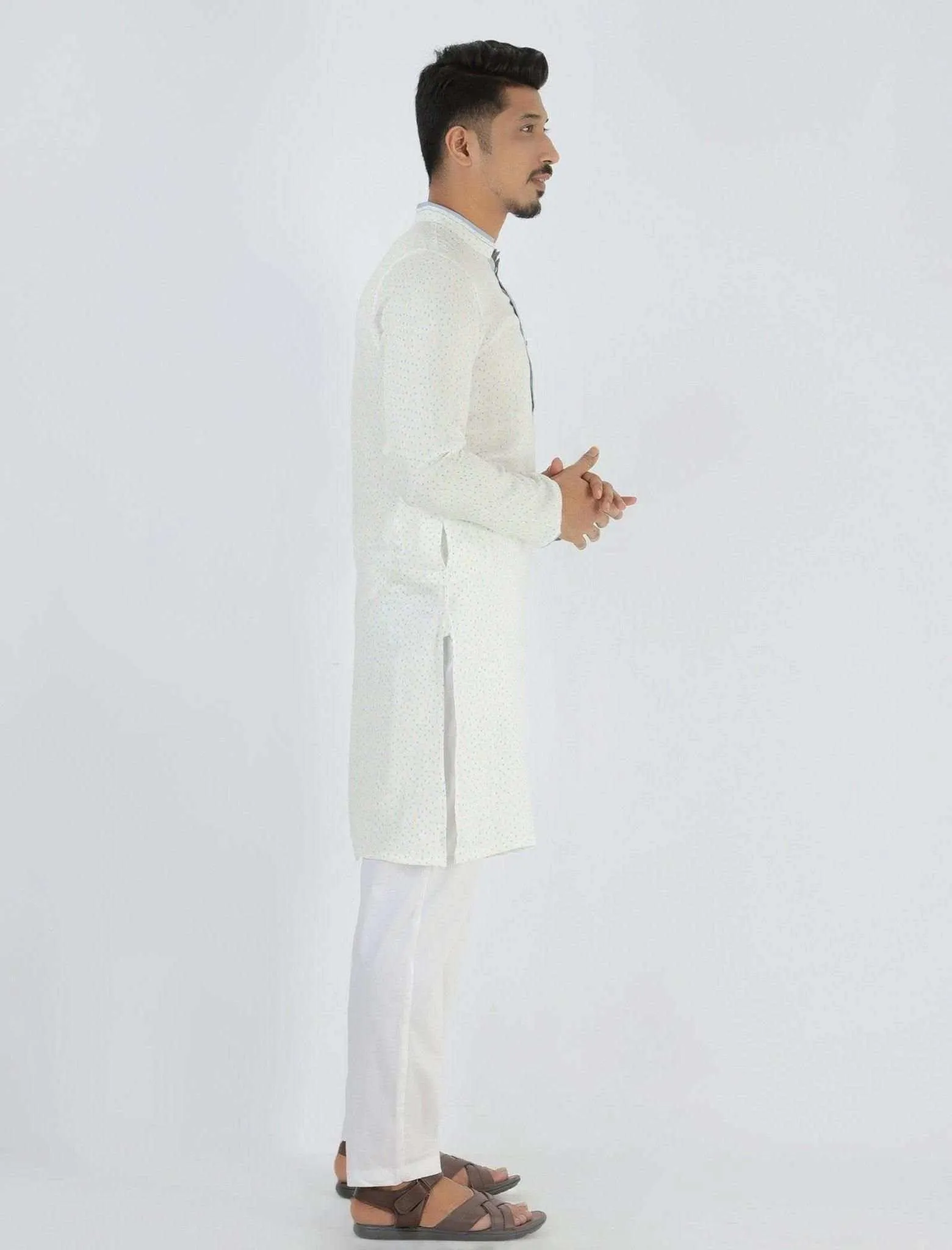 Highlighted Contrast Slim Fit Panjabi