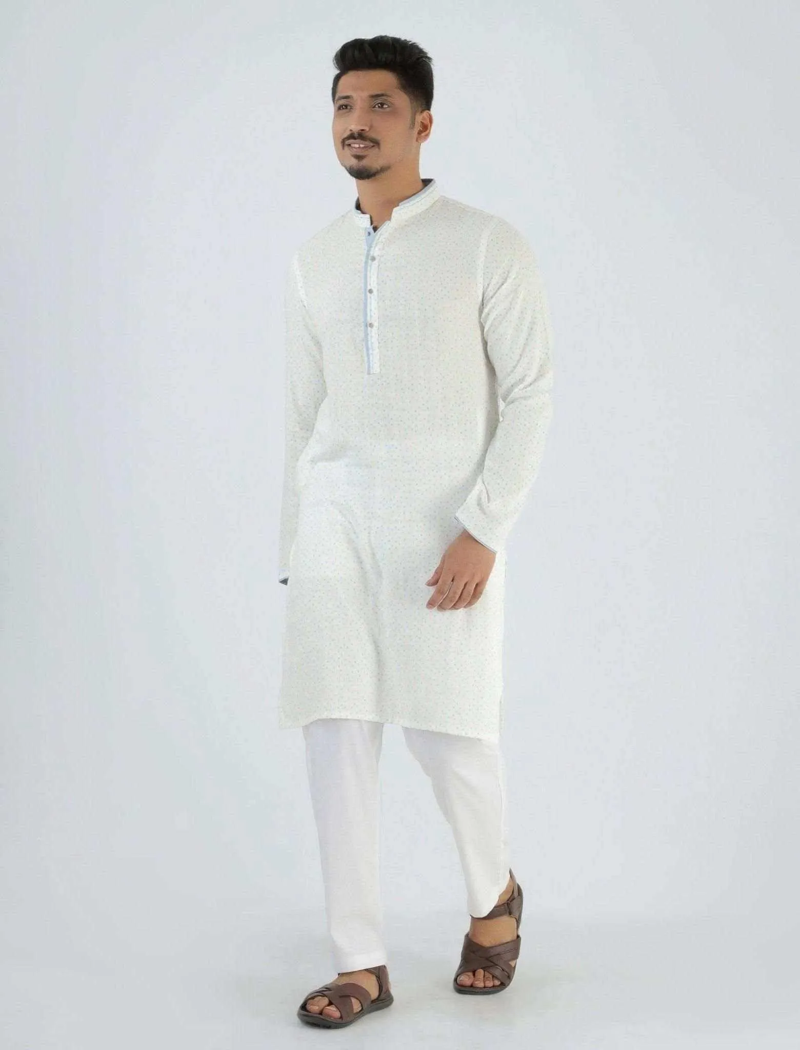 Highlighted Contrast Slim Fit Panjabi