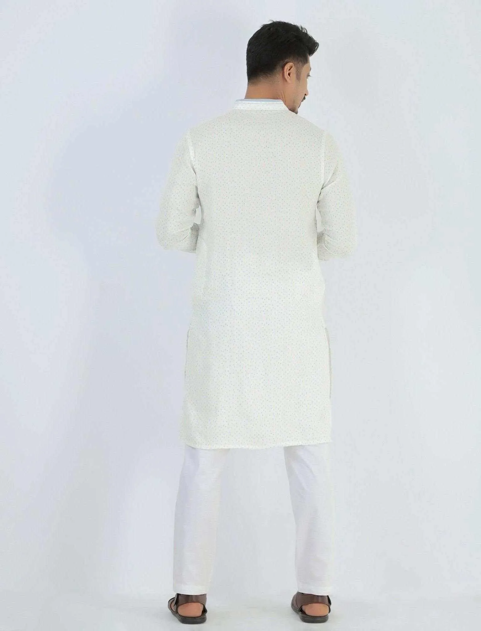 Highlighted Contrast Slim Fit Panjabi