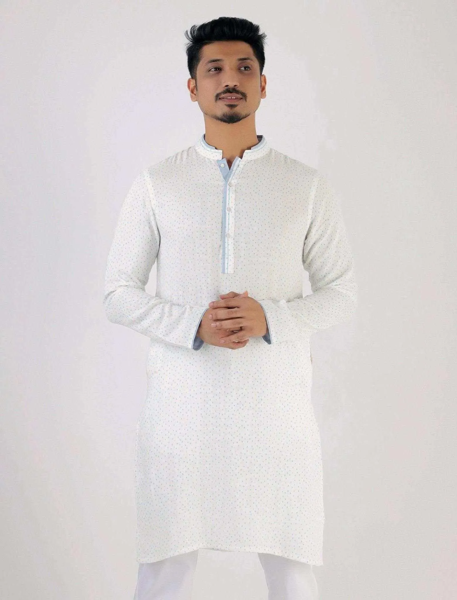 Highlighted Contrast Slim Fit Panjabi