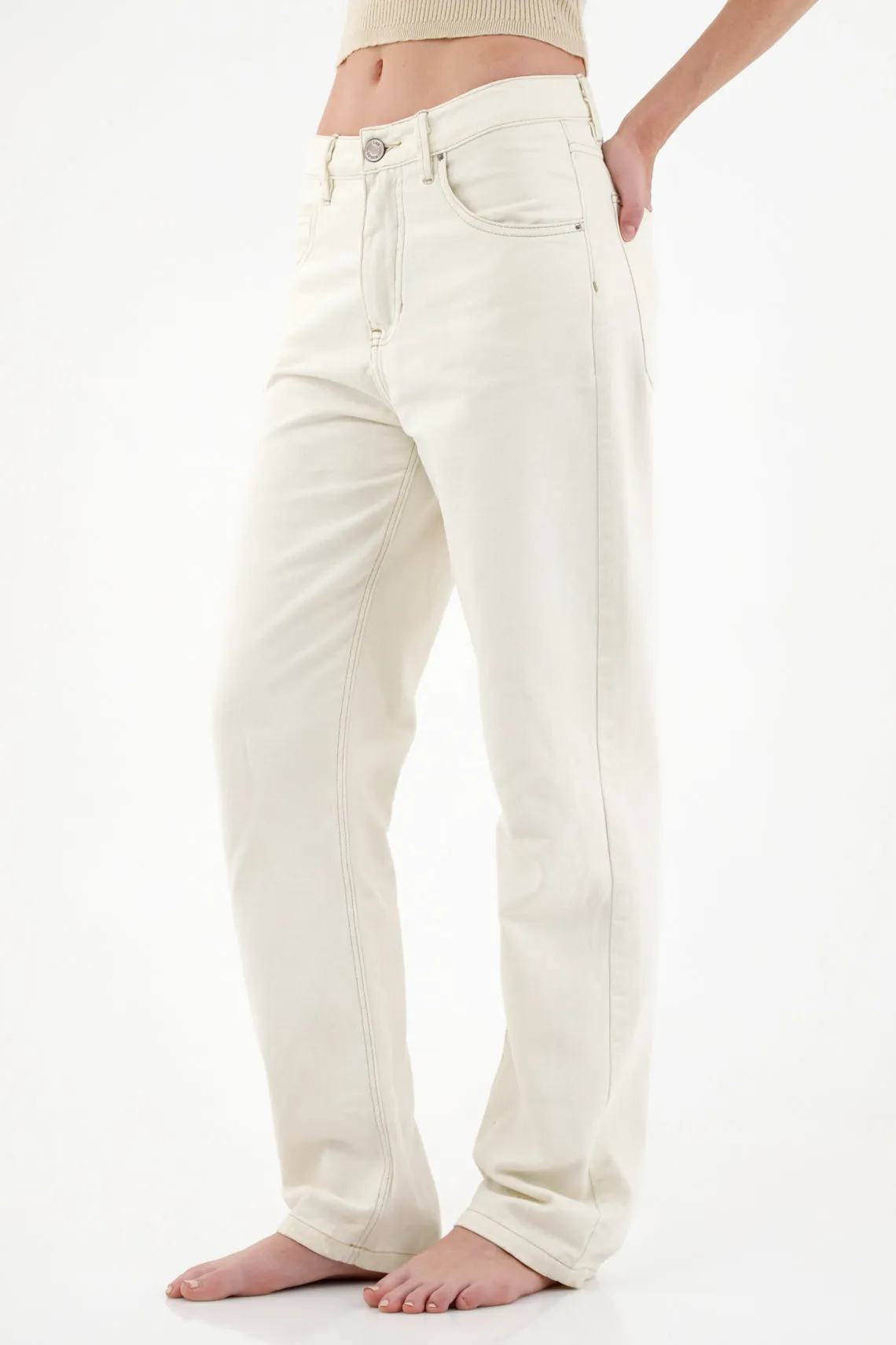 Jean Recto crudo para mujer