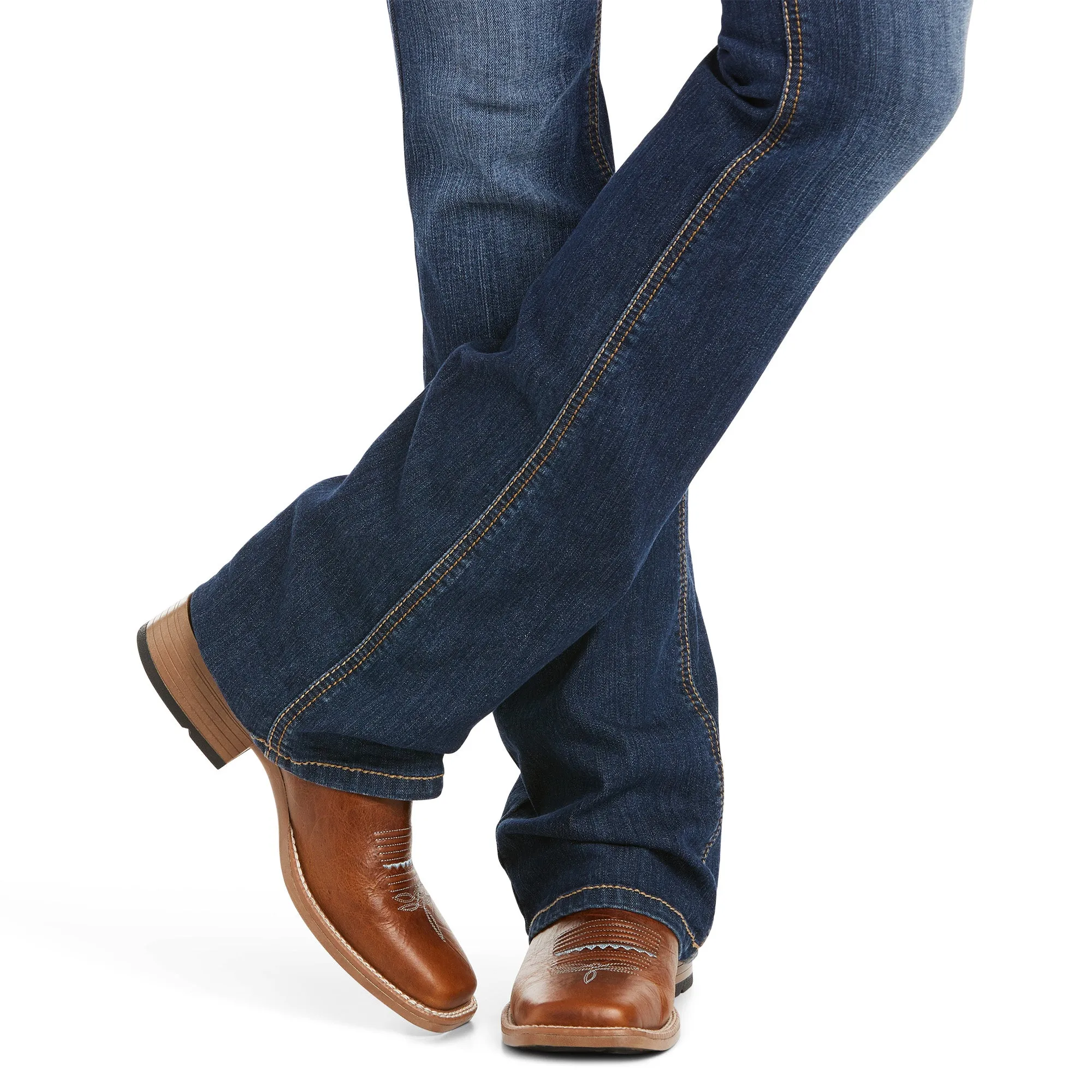 Jeans R.E.A.L. Rosa Stretch Tiro Perfecto Corte de Bota