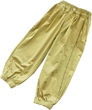 Kids Girls Baggy Sweatpants Loose Wide Leg Elastic Waist Solid Color Athletic Joggers Trousers Summer Comfy Pants