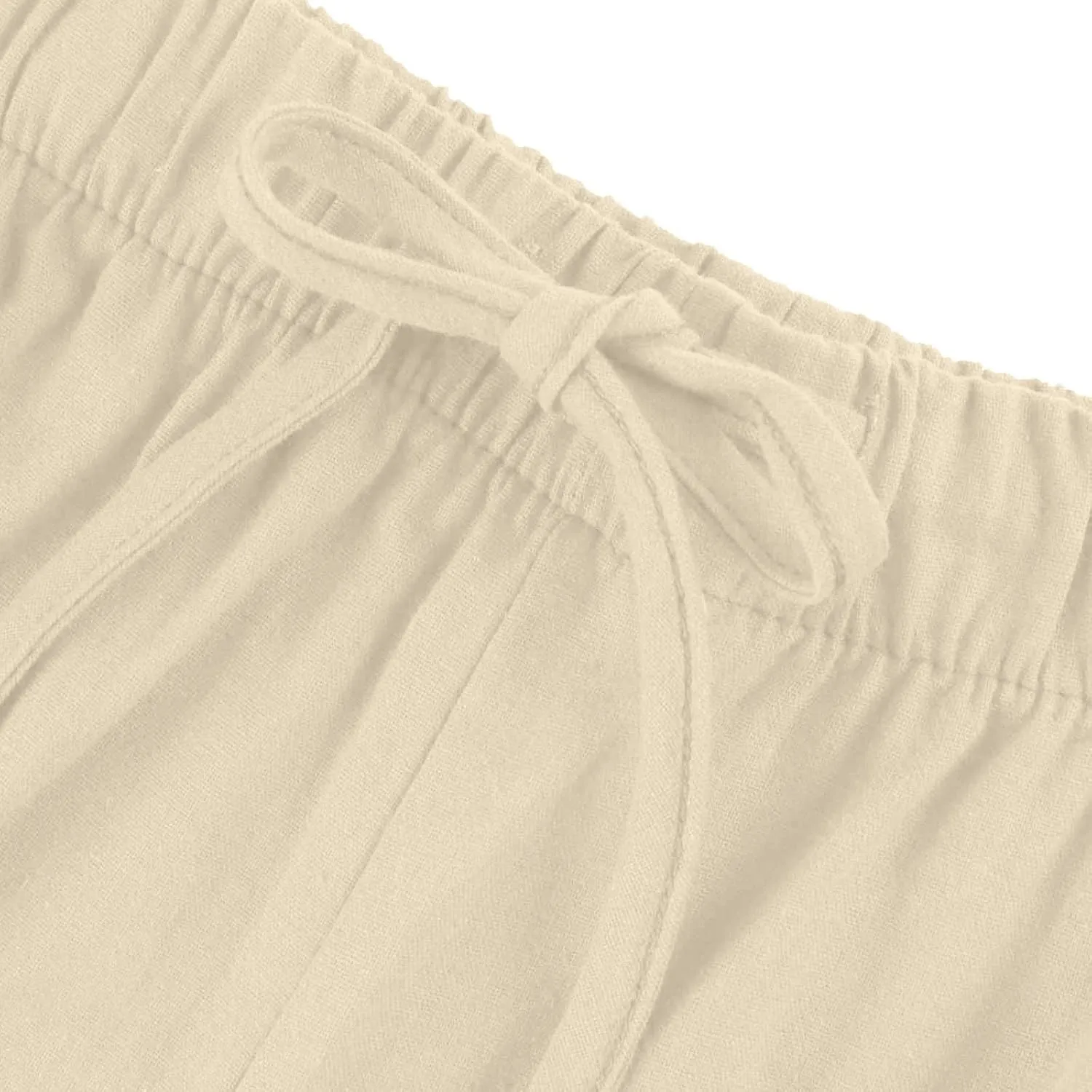 Linen Pants Women,Casual Pants Trendy Wide Leg High Waisted Cotton Linen Drawstring Summer Trouser with Pockets