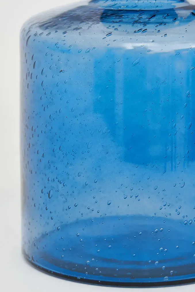 Lámpara de vidrio y lona pequeña azul