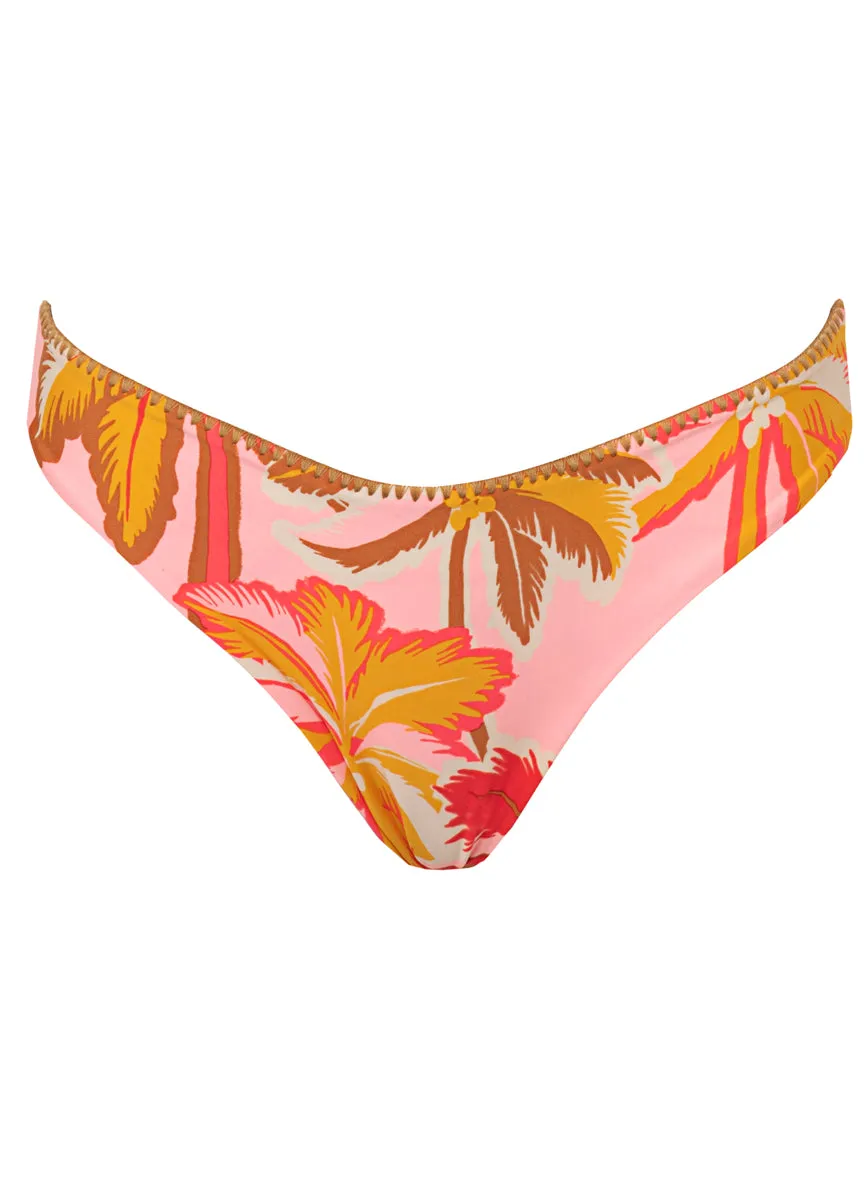 Maaji Pink Palms Sublimity Regular Rise Classic Bikini Bottom