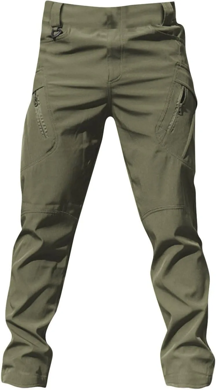 Mens Tactical Pants Work Hunting Moisture Wicking Pants Hiking Cargo Relaxed Fit Pant with Pockets