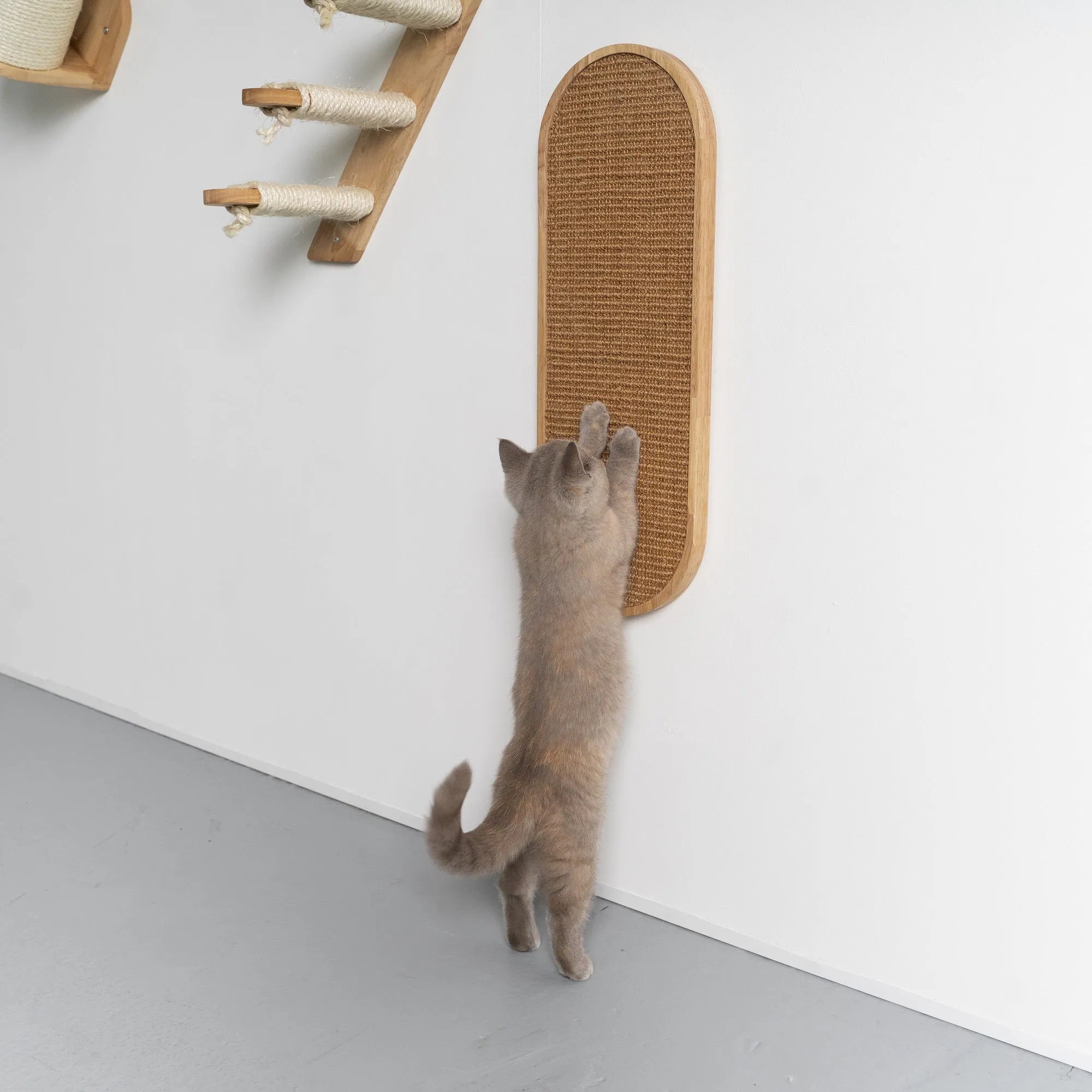 Muro Escalada Para Gatos - Tablero de Rascado de Luxe (Rubberwood Khaki)