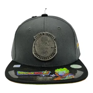 New Arrival Kndit Caps Gorra Gris Oscuro Con Negro Placa Plateada Mate Goten Y Trunks Fusion Dragon Ball