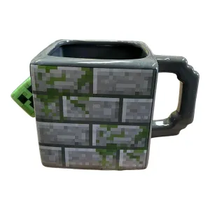 New Arrival Siglo 21 Taza 3D Gris Piedra Musgosa Creeper Minecraft