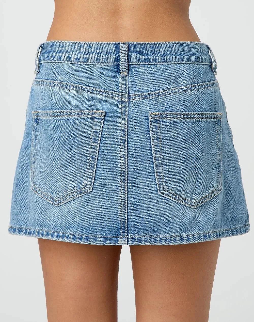NUFIWI Women Retro Denim Skirt Low Rise Casual Mini Jean Skirts Low Waisted Button Front Short Cargo Skirt with Pockets