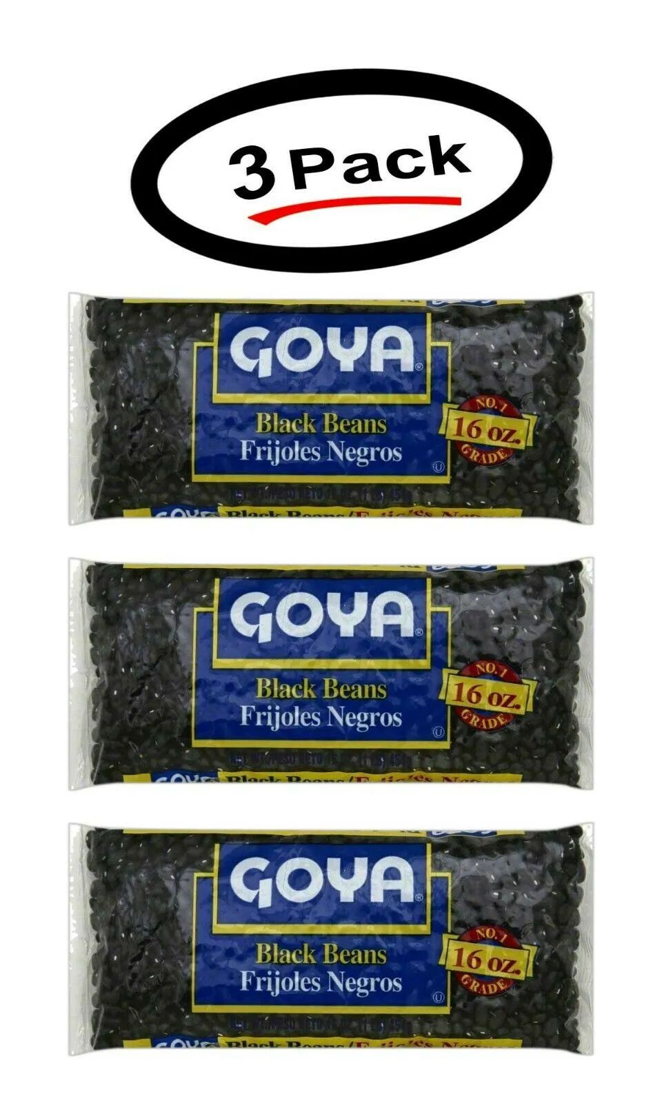 Pack Of 3 Goya Black Beans Frijoles Negros 16 Oz. (3 Pack)