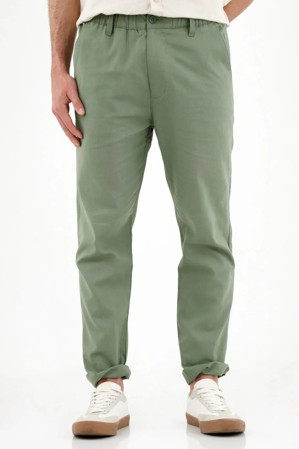 Pantalón tipo chino verde para hombre