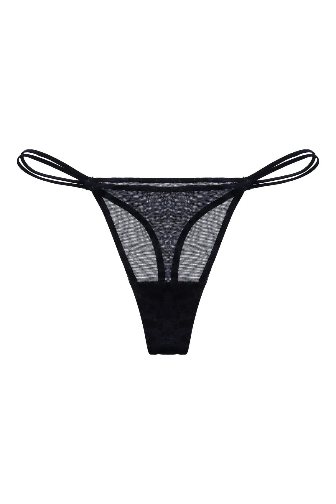 Panty negro con diseño animal print para mujer