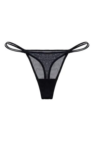 Panty negro con diseño animal print para mujer