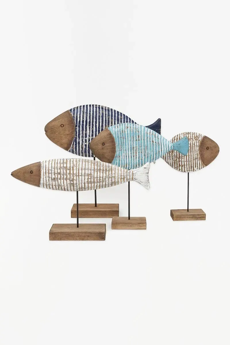 Pez azul de madera