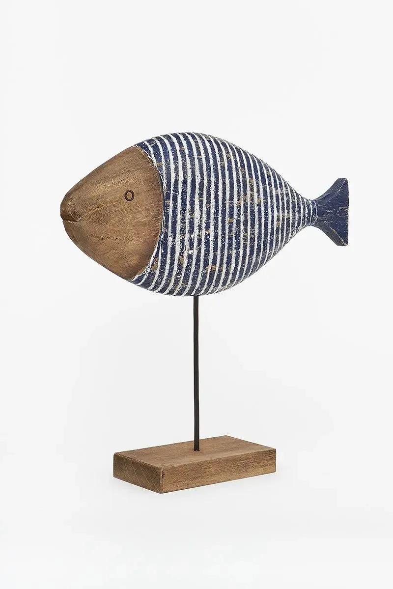 Pez azul de madera
