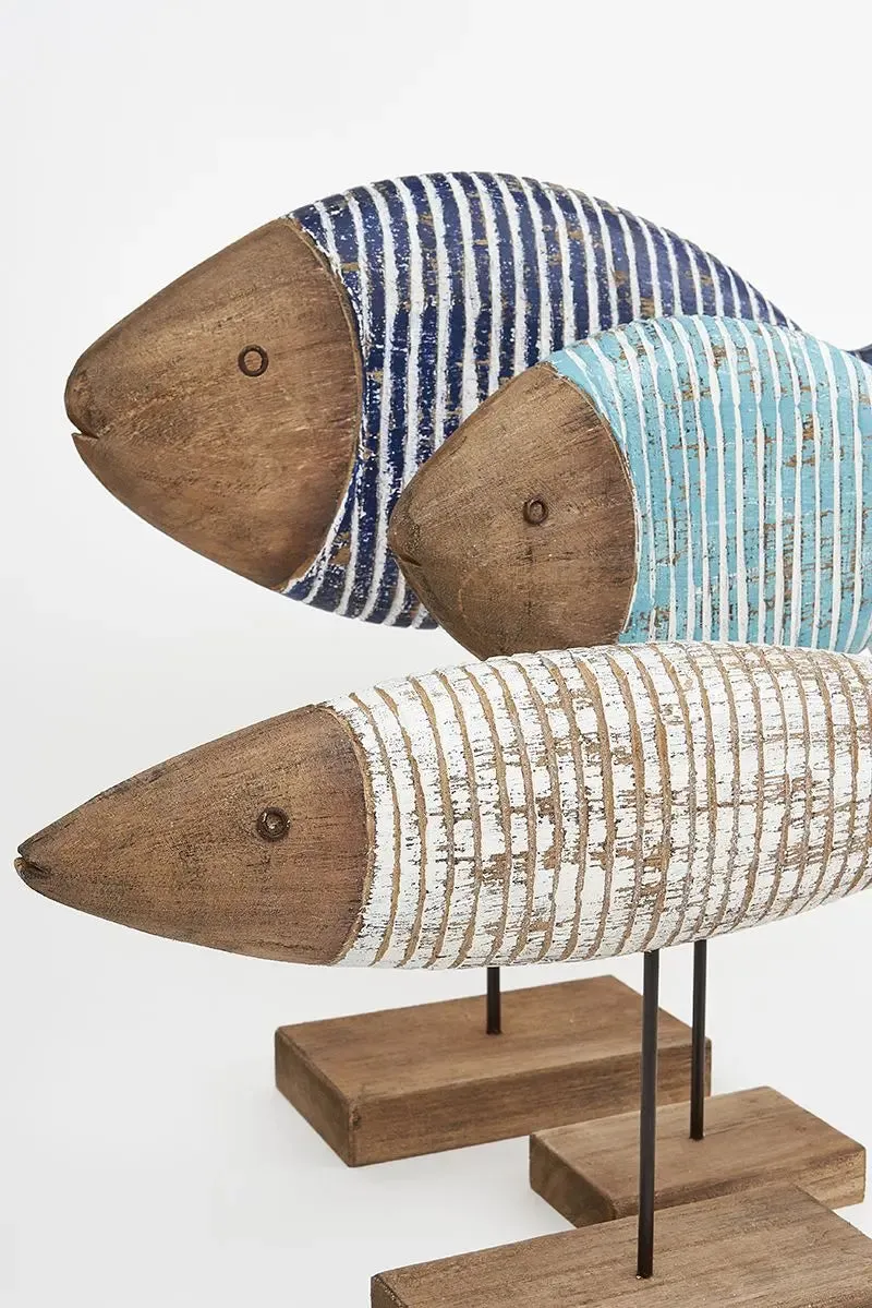 Pez azul de madera
