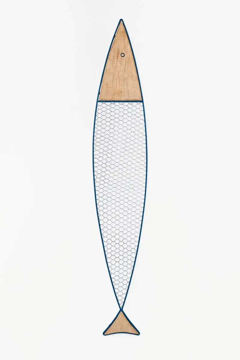 Pez decorativo en madera y metal - D2161
