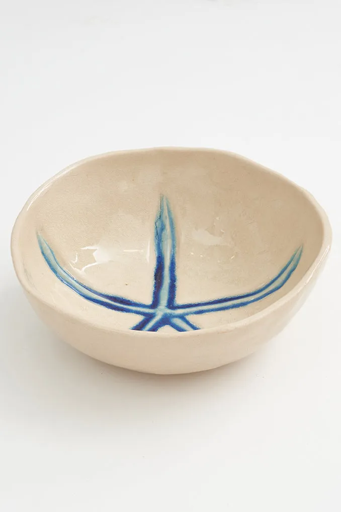 Plato de cerámica con estrella de mar grande