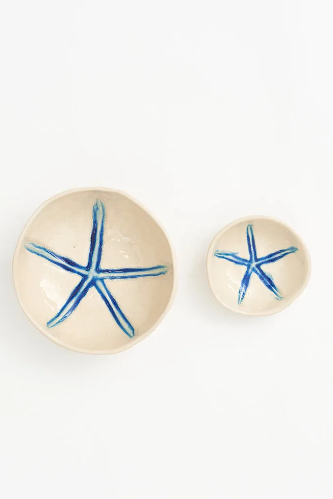 Plato de cerámica con estrella de mar grande