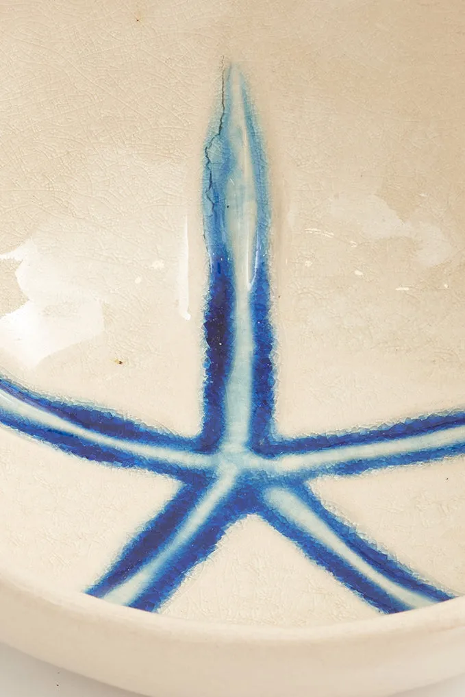 Plato de cerámica con estrella de mar grande