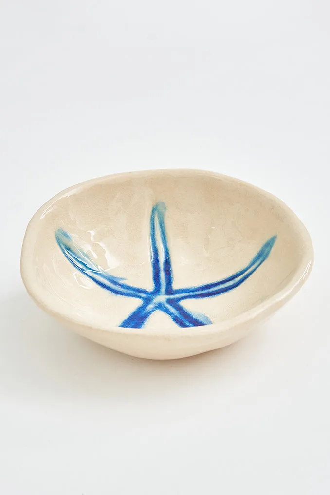 Plato de cerámica con estrella de mar pequeño