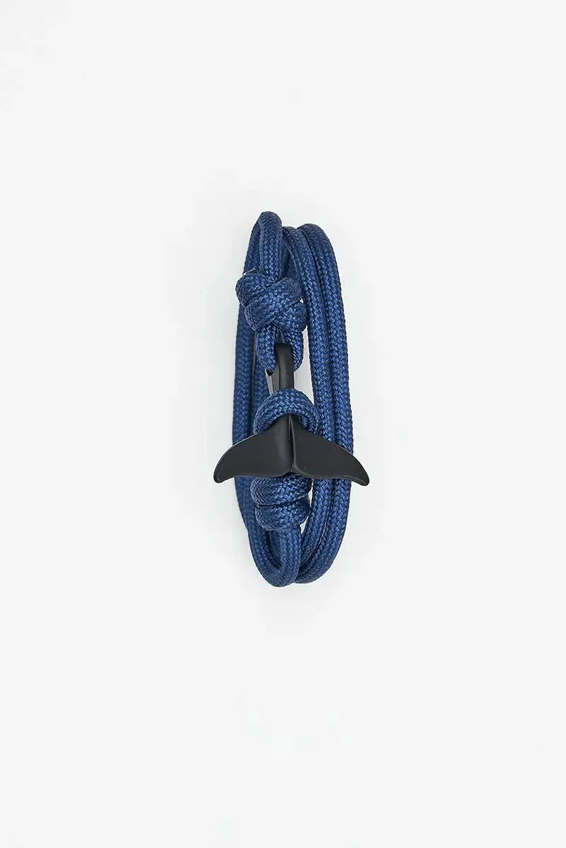 Pulsera de cuerda azul con cola de ballena