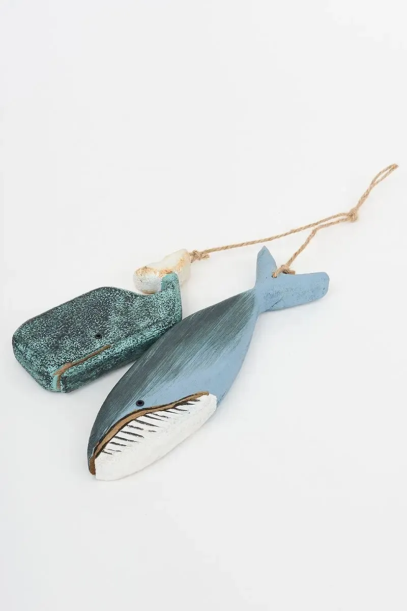 Ristra de 2 ballenas de madera